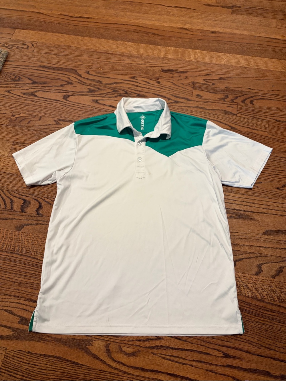 Men's White Polo with Teal Yoke - Performance Breathable Polo